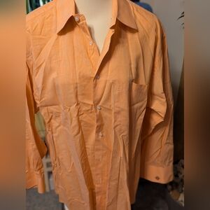 Gorgeous Vtg Mens DeSantis Orange Plaid LS 100% Cotton Dress Button Down Xl